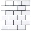 STICKGOO 10-Sheet Peel and Stick Backsplash, White Subway Tile Stick