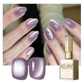 Xeijayi 1pc Spring Purple Cat Eye Gel Nail Polish Me130 Violet                                                                                        