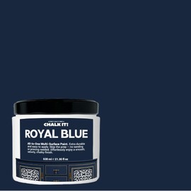 CHALK IT! Paint for Furniture, Ceramic Tiles, Cabinets, Home Decor, Self-Sealing, Durable All-in-One Multi-Surface Paint, No Prep, No Sanding, No Wax Needed (Royal Blue)