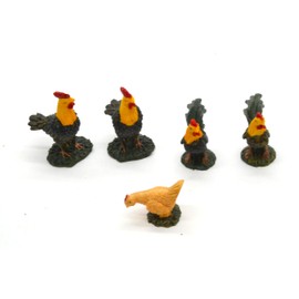 BETTER WITH FRIENDS 5 x Chickens and Roosters, Chickens, Christmas Figurines, 6 cm, Set of Nativity Scene Figurines, Animals, Birth of Jesus, 3 Kings, Nativity Crafts, God. Models Scale