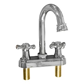 Mezcladora Para Lavabo Cromado 1/4 De Vuelta Meer Plateado Cromado