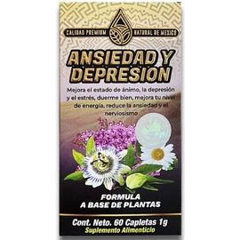 Natural De México Ansiedad y Depresión Suplemento / Anxiety and Depression Supplement 60 Capletas