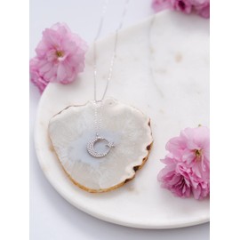 Remi Bijou - Halbmond mit Stern Halskette Kette mit Zirkonia Strass Stern Ay Yildiz Mond Star