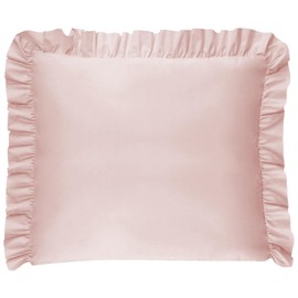 Balbina Pillowcase 80 x 80 cm for Children and Babies, Cotton Pillowcase for Children's Room, Pram or Cot, Cotton Pillowcase with Ruffle and Zip, Light Powder Pink