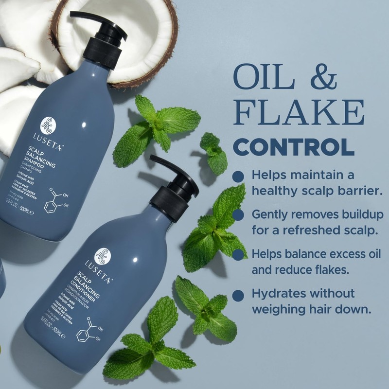 Luseta Salicylic Acid Shampoo and Conditioner Set for Men and