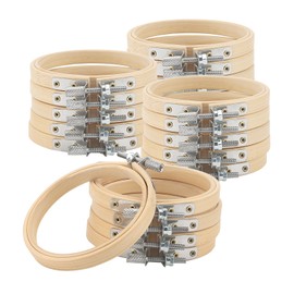 JIAYUET 20 PCS 8cm/3 Inch Bamboo Embroidery Hoop Circle, Cross Stitch Ring, Natural Round Adjustable Sewing Ring for Art, Craft, Decoration