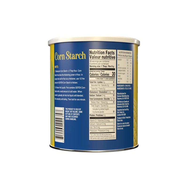 Gefen Corn Starch 100% Pure, 454g (Pack of 2) Resealable