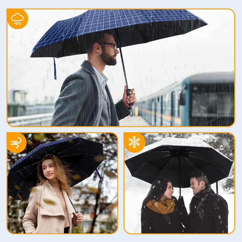 TechRise Umbrella Pocket Umbrella Storm Resistant Large -10 Ribs Windproof