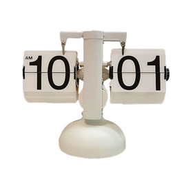 Natudeco Digital Flip Clock Mechanical Tabletop Flip Clock Mute Accurate Flip Down Clock Desktop Decorations for Living Room Bedroom Study Office(White)