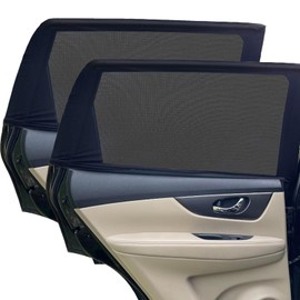 GWAWG 2 Pack Car Window Shades for Baby, Car Side Window Sun Shade, Breathable Mesh Kids Rear Window Sunshades, Blocks UV Rays & Mosquito for Kids Adults Pets, Fits All 98% Cars