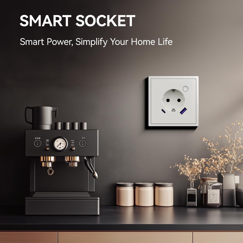 BSEED WLAN Socket with USB C Matt, 20 W Quick