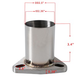 Universal Semi Direct Fit Exhaust Converter Pipe 2.5"OD 3-Bolt Flange Repair Kit，T304 Stainless Steel, exhaust flange repair,weld on exhaust flange