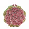 Boutique De FGG Rose Flower Crystal Clutch Women Evening Bags