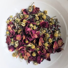 Better Food Mood Sleep Tea Rose Chamomile & Lavender Loose Leaf Tea 50g | No Caffeine | Sleep Well Herbal Tea - Relax and Calm Your Senses