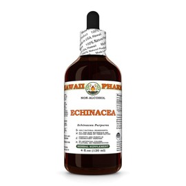 Echinacea (Echinacea Purpurea) Dry Root Glycerite, Made in Hawaii, Organic Raw Materials, All Natural, Vegan, Lab Tested Alcohol-Free Liquid Extract - 4 fl.oz
