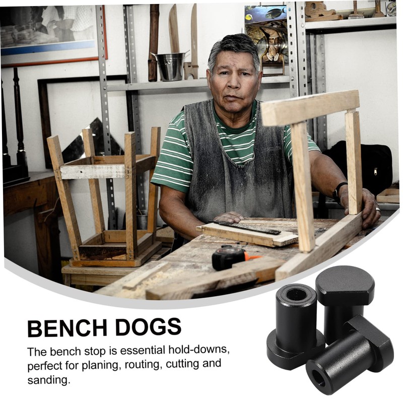 LALAFINA 3pcs Aluminum Alloy Bench Dog Clamp Workbench Short Stoppers