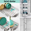 HLHHDFC Foldable Dish Rack,Stainless Steel Drain Rack,3 Tier Dish Drying