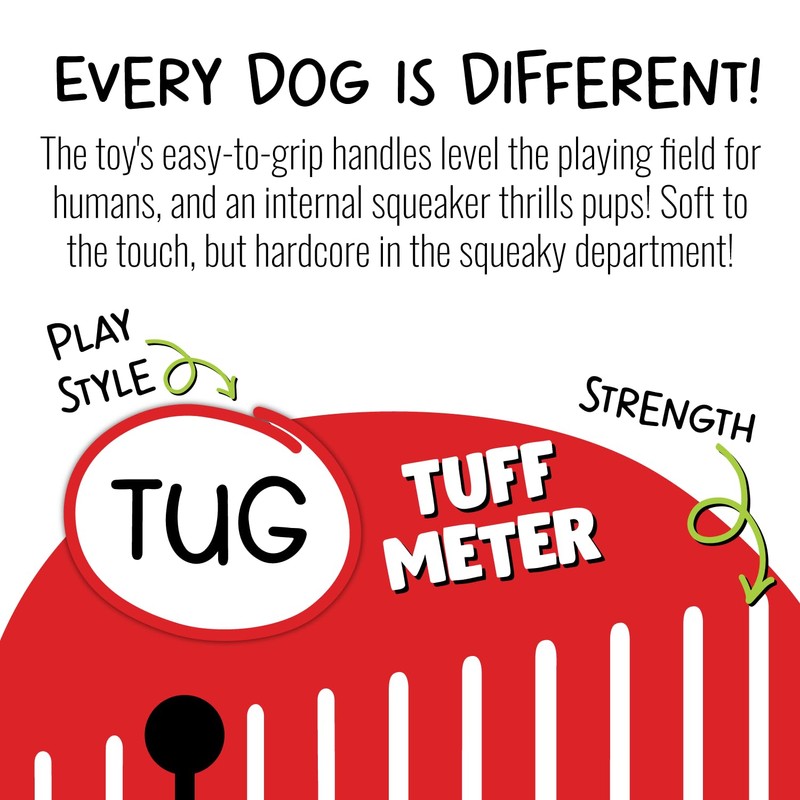 Jolly Pets Jolly Tug-a-Mal Cow Tug/Squeak Toy, Small