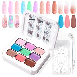 U-Shinein Gradient Painting Gel, 9 Bright Colors Ombre Gel Nail Polish Pink Blue 3D Nail Sculpting Gel Effect for Pigment Pat French Manicure Soak Off UV DIY Nail Art Home Salon Sweet Dream
