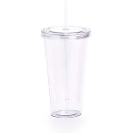 notrash2003 680 ml Smoothie Tumbler with Straw, Plastic, White