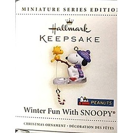 Peanuts Snoopy Winter Fun Hanging Ornament (2006 Edition, #9 in Series, Glass, Christmas)