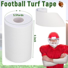 Jenaai 2 Roll Football Turf Tape Extra Wide Athletic Waterproof Ultra Sticky Sport Turf Tape Bandage for Arm Football Kinetic Athletic Sport Protects from Burn(White)