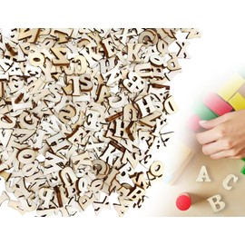 AOYEGIC 400 Stück Holzbuchstaben,A-Z Unbearbeitete Kleine Holz Buchstaben,Großbuchstaben Deko zum Basteln und Bemalen,für DIY Kunsthandwerk Hochzeit Festival Party(15 mm)