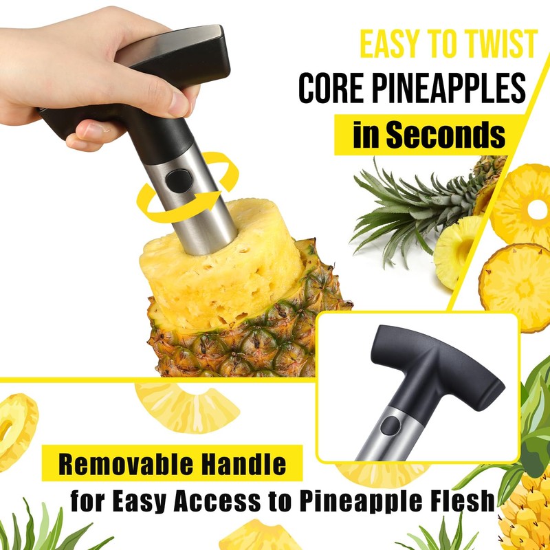 Pineapple Corer and Slicer, Sopito Pineapple Corer Stainless Steel Pineapple