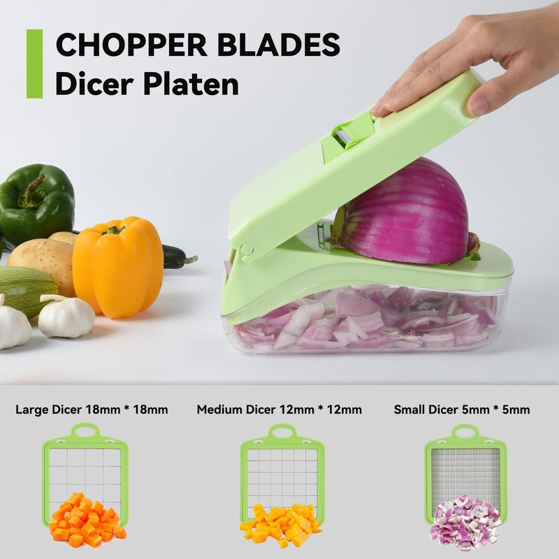 Romon Vegetable Slicer, Slicer, Vegetable Cutter, 14 in 1 Multifunctional