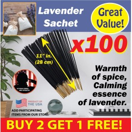 Benben Home & Lifestyle Lavender Sachet Benben US Incense 100x11" Sticks ~ Vegan ~ High Fragrance Load