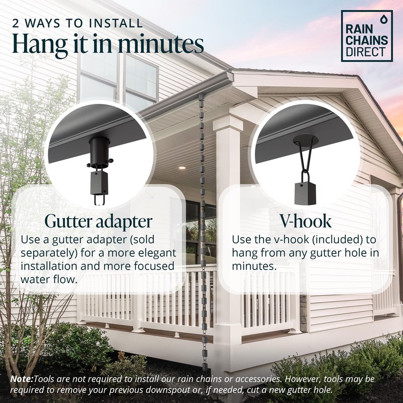 Rain Chains Direct - Square Link Rain Chain - 8.5