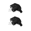 Pack of 2 Schuko Plugs, IP20 Schuko Plug for Indoor