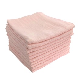 M.M.C. Pack of 10 Muslin Nappies | Burp Cloths 100% Cotton - Cloth Nappies & Muslin Cloths for Baby | Oeko-Tex Certified 80 x 70 cm (10 Pink)