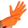 FRANZ MENSCH Hygostar Power Grip Nitrile Gloves, Powder-Free, Cardboard, Orange,