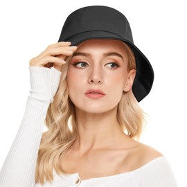 Durio Fishing Hat Women's Sun Hat Men Unisex Summer Hat Bucket Hat Fishing Hat Fishing Hat Foldable Hat, Black hat