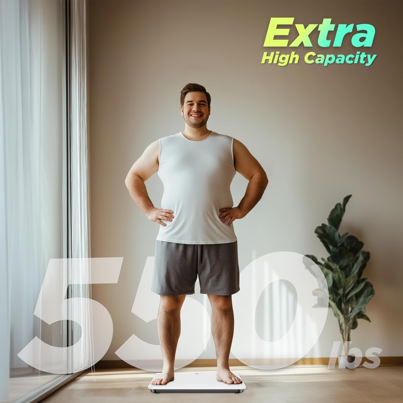 550lb Scale for Body Weight with Ultra-Wide Platform and Large