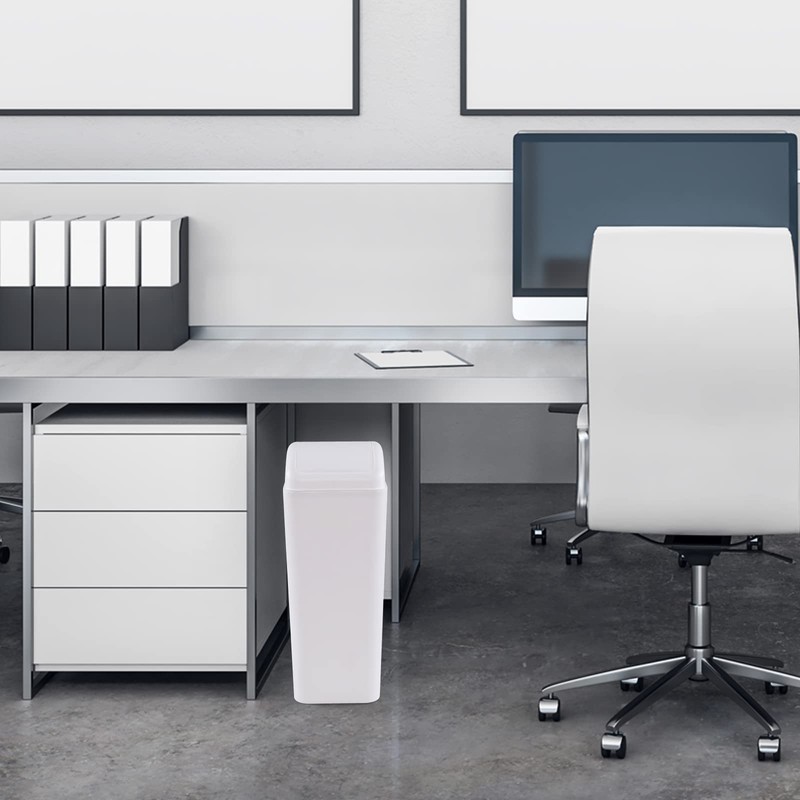 Joyeen Plastic Waste Bin with Swing Lid, 14 Liter Garbage