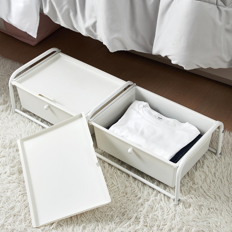 DormCo Suprima® Underbed Storage - Lidded 2 Section - White