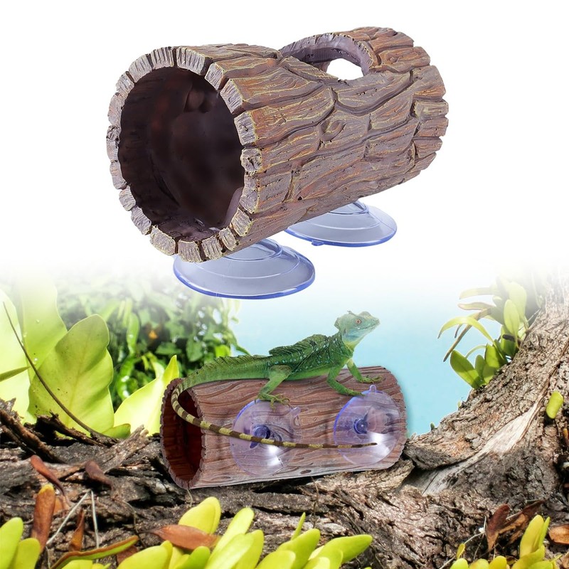 Gutol Reptile Log, Resin Lizard Hiding Place, Reptile Tank Accessories