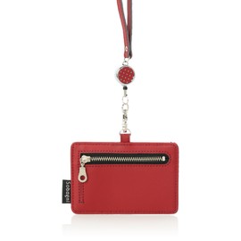 Ethical Leather Sovani Card Holder ID Case Holder Red, red