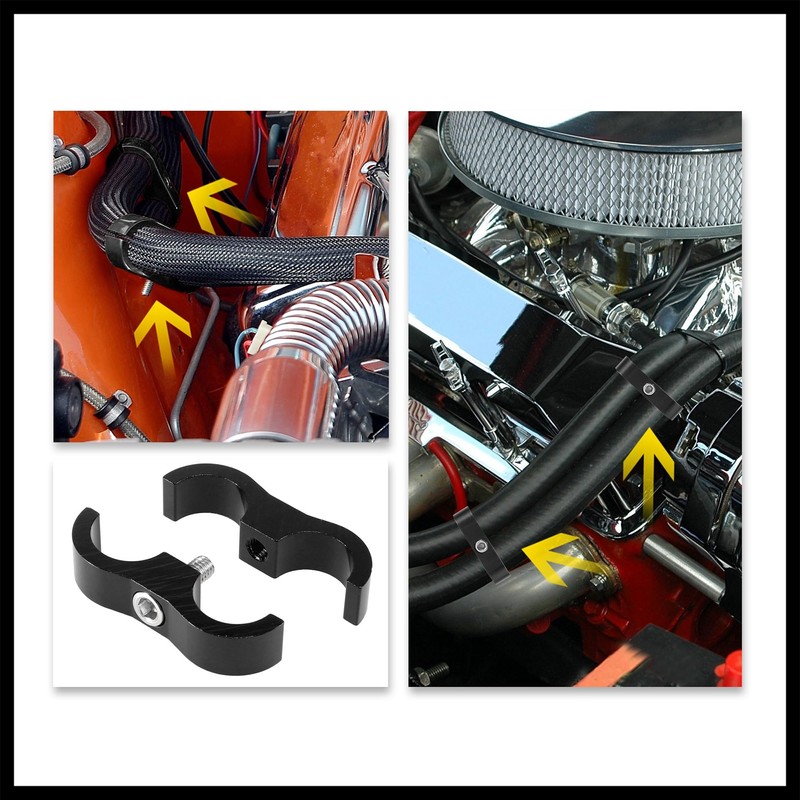 Hihaha 4pcs Black AN12 24mm Car Hose Separator Clamp Adapter