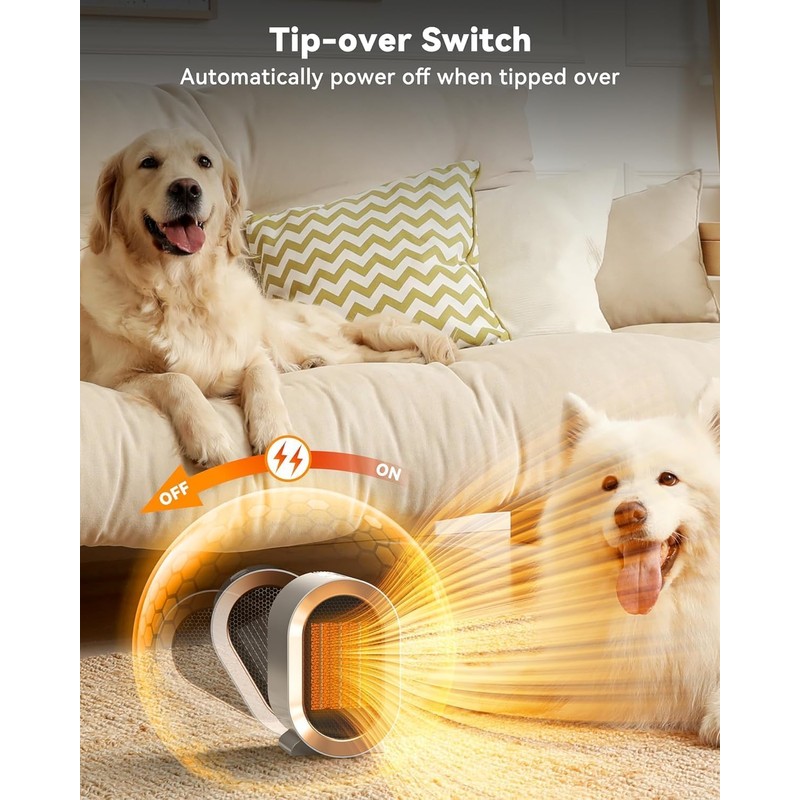 QQT Electric Space Heater,Portable Energy Efficient Space Heaters for Indoor