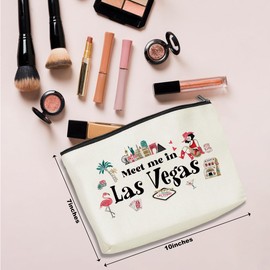 NGZS Las Vegas Travel Gift Cosmetic Bag Las Vegas Lovers Gift Las Vegas Souvenir Watercolor Makeup Bag Girls Trip Gifts Favors Las Vegas City Themed Gifts for Girls Birthday Bachelorette Party Favors