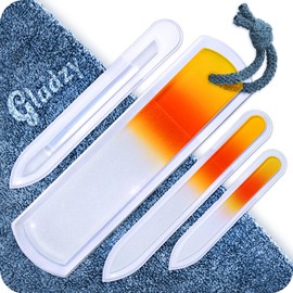 Juego de Limas de Cristal Checo para Uñas - Lima de Callos, Empujador de Cutículas de Precisión, Doble Superficie de Granos Diferentes, Manicura y Pedicura, Cuidado de las Uñas y Nail Art Profesional