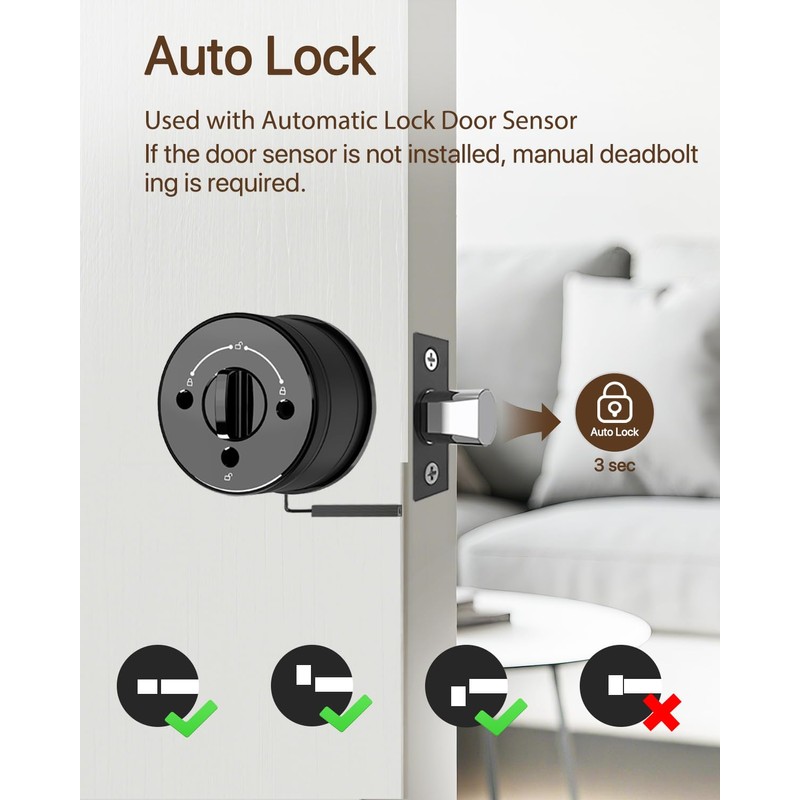Electronic Deadbolt Door Lock, Keyless Entry Door Knob with Keypad,