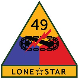 US Army - 49th Armored Division SSI Patch Decal - 3.5 Inch Tall Full Color Decal, Sticker