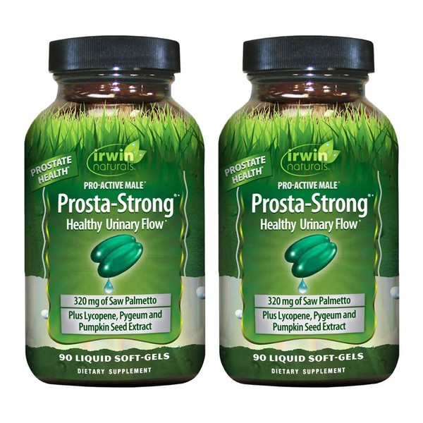 Irwin Naturals Prosta-Strong Healthy Prostate and Urinary Support, 90 Liquid Softgels, 2 Pack