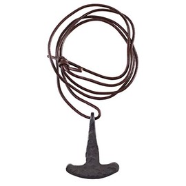 Battle-Merchant Viking Thor's Hammer Pendant, Hand Forged, Leather Alloy Steel