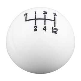 Abfer 6 Speed Shift Knob Car Round Gear Shift Knobs Ball Stick Shifting Handle Fit for Car Vehicles (White)