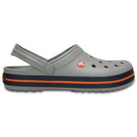 Crocs Unisex-Adult Crocband Clog, Light Grey/Navy, 7 US' Women